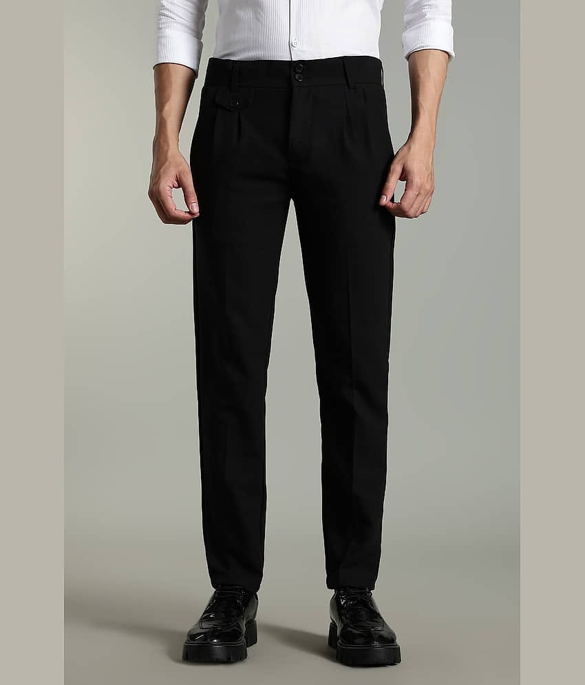 Paul Street Regular Men's Formal Trouser - Black ( Pack of 1 )
