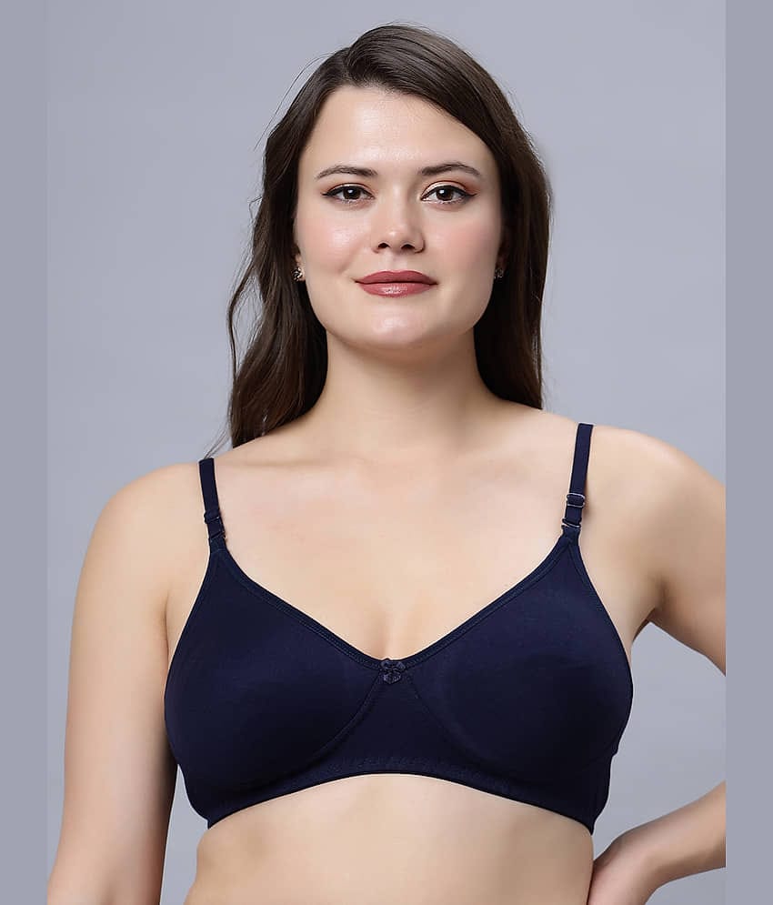 IN CARE LINGERIE Cotton Lightly Padded Women's Everyday Bra ( Navy Blue ) NAVYA_NAVYBLUE_40B