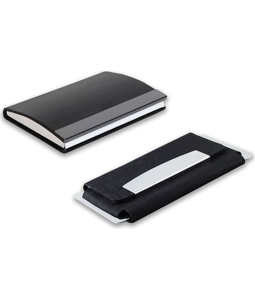 auteur 15-40  Multicolor Artificial Leather Professional Looking Visiting Card Holders for Men and Women Set of 2 (upto 15 Cards Capacity)
