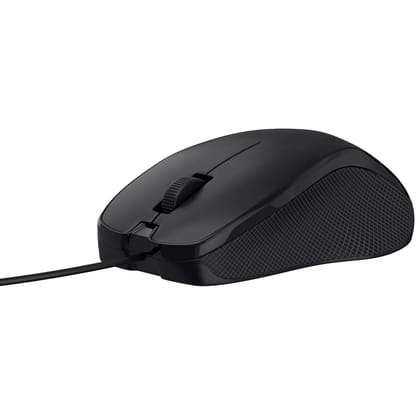 Portronics Toad 101 Wired Optical Mouse with 1200 DPI, Plug & Play, Hi-Optical Tracking, 1.25M Cable Length, 30Lakhs Click Life(Black)