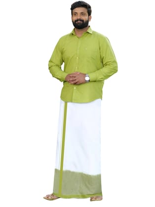 Full sleeve Light Green Shirt with Matching Dhoti-38