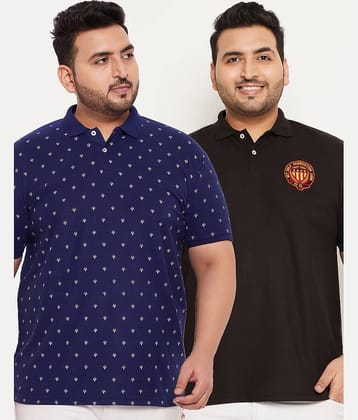 GET GOLF Pack of 2 Cotton Blend Regular Fit Printed Half Sleeves Men's Polo T Shirt ( Mustard )