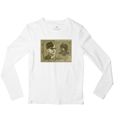 Netaji Subhas Chandra Bose Full Sleeve T-shirt-46 - XXL / White