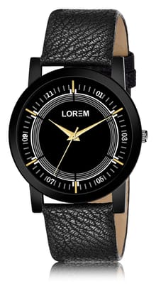 LOREM Black Sllim Analog Watch for Men LR48-UF