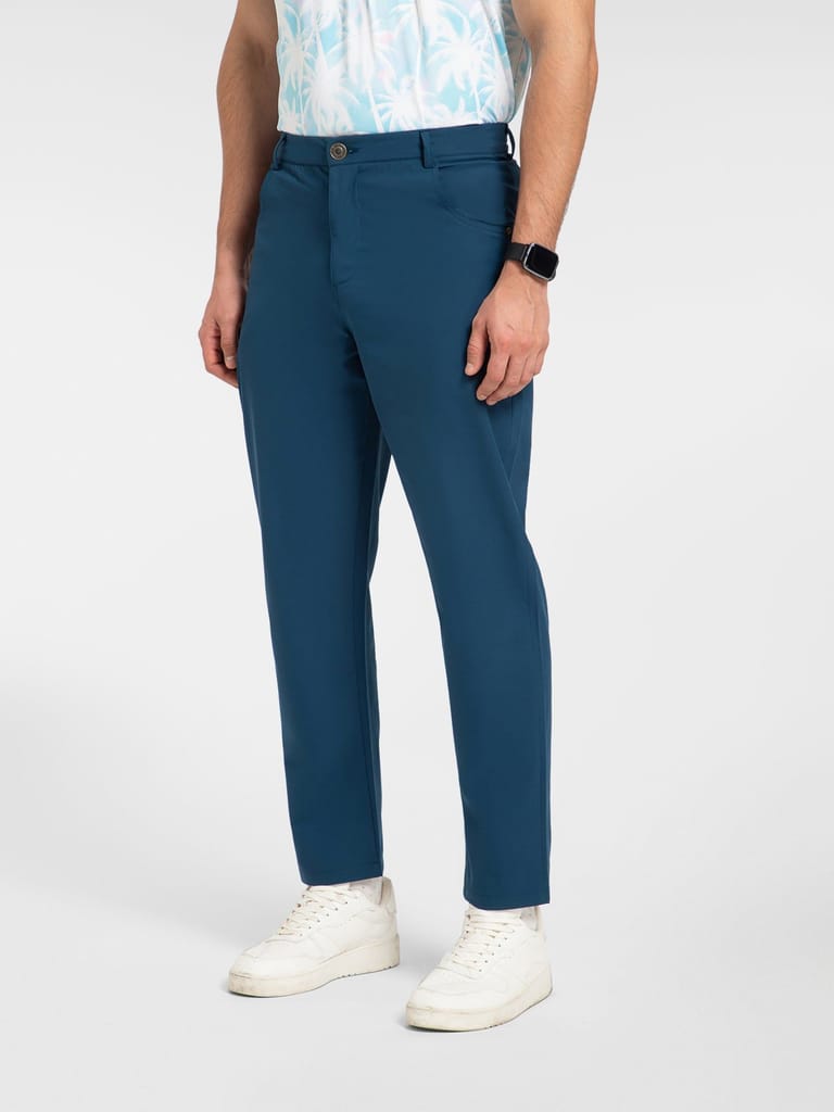 (SLIM FIT) AH Mechanical Stretch Botanical Blue Golf Pant