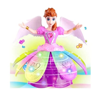 Angel Girl 360 Rotating Musical Dancing Doll, Multicolor, Plastic