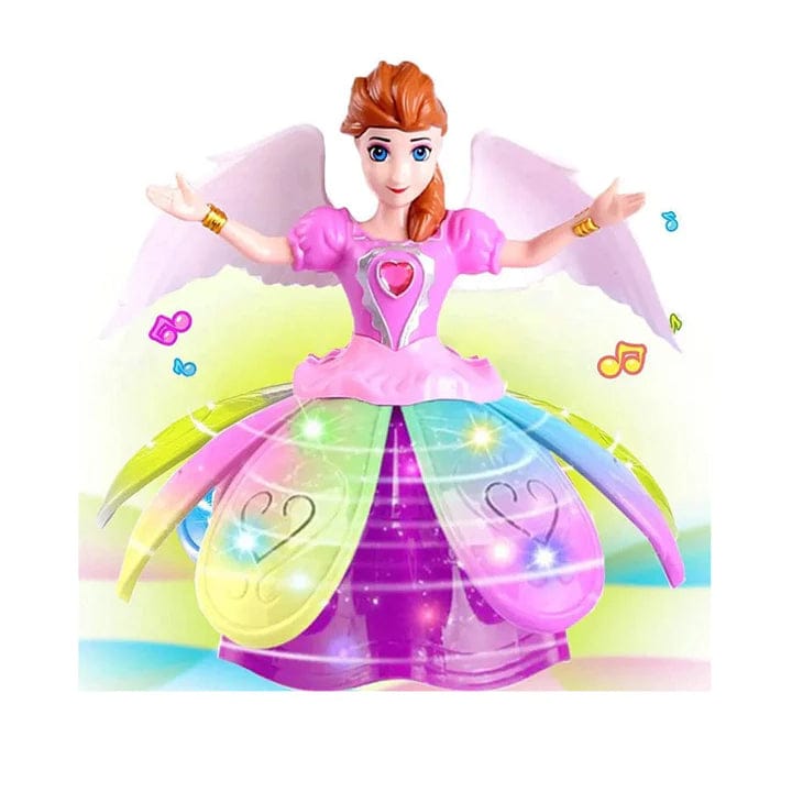 Angel Girl 360 Rotating Musical Dancing Doll, Multicolor, Plastic