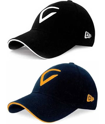 Bolax Pack of 2 Cotton Men's Cap ( Black )