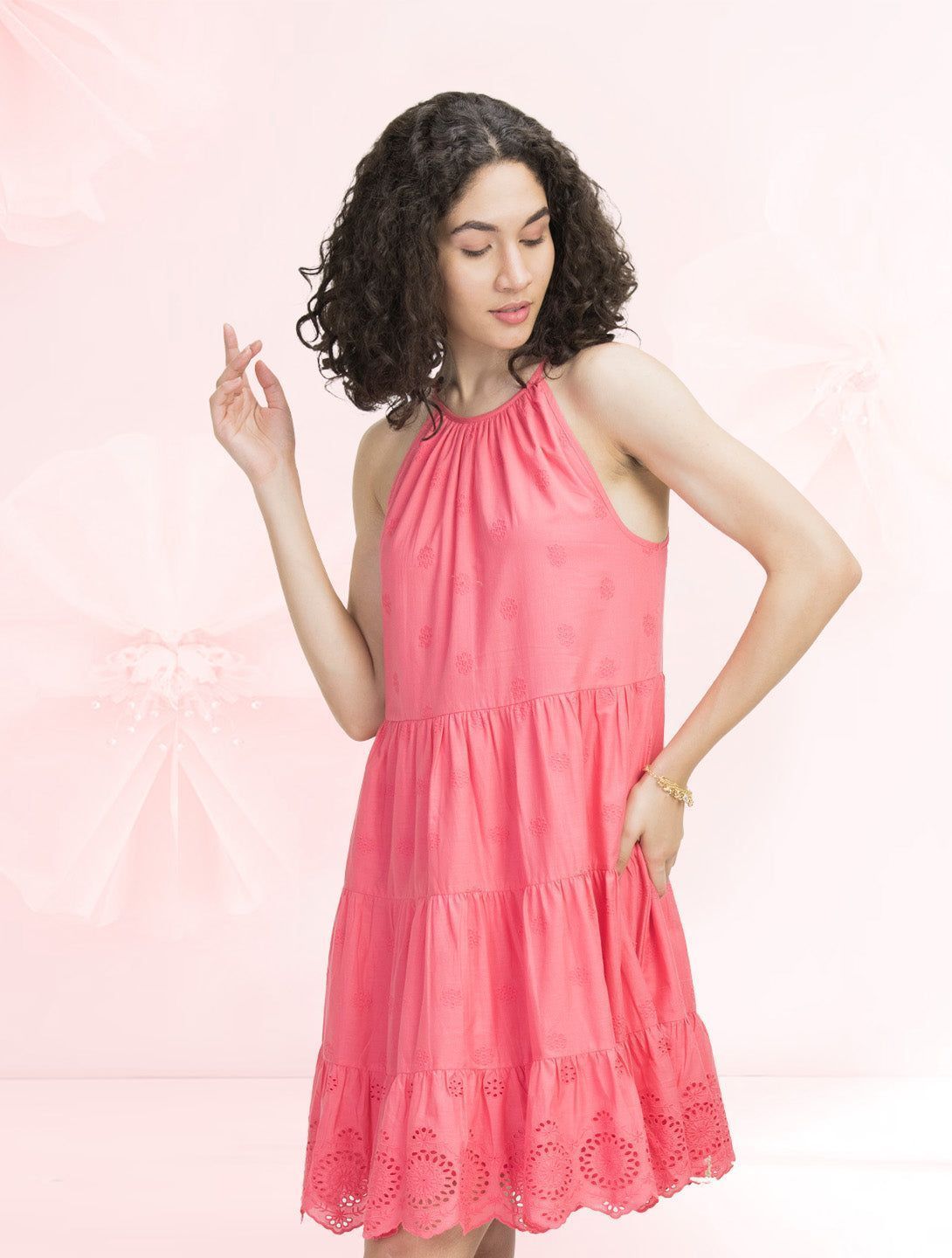 Schiffly Summer Dress Pink