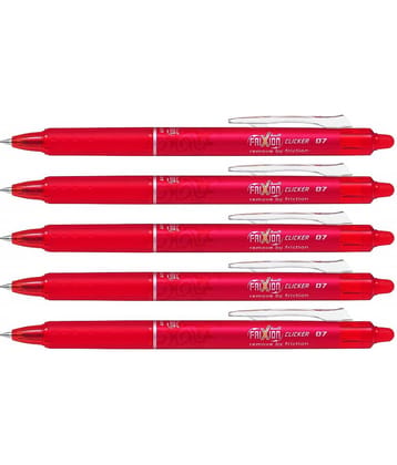 Pilot Frixion RT Clicker Ball Pen Red Pack of 5