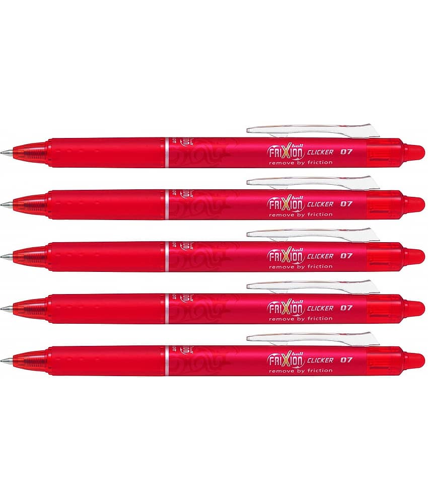 Pilot Frixion RT Clicker Ball Pen Red Pack of 5