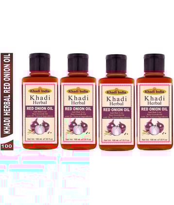 Khadi Herbal Red onion Hair oil & Hair Tonic 400 mL Pack of 4