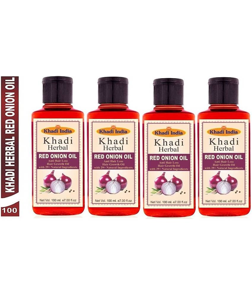 Khadi Herbal Red onion Hair oil & Hair Tonic 400 mL Pack of 4