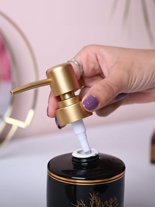 Artistic Black Ceramic Soap Dispenser