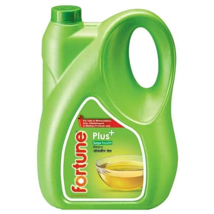 Fortune Plus+ Refined Soyabean Oil, 5 litre