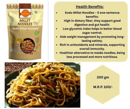 Vishnu Traders Kodo Millet Noodles (200g) | Healthy Whole Grain | Instant Meal Vishnu Traders Kodo Millet Noodles (200g) | Healthy Whole Grain | Instant Meal