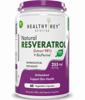 HEALTHYHEY NUTRITION Natural Resveratrol Extract 98% 260 mg Capsule
