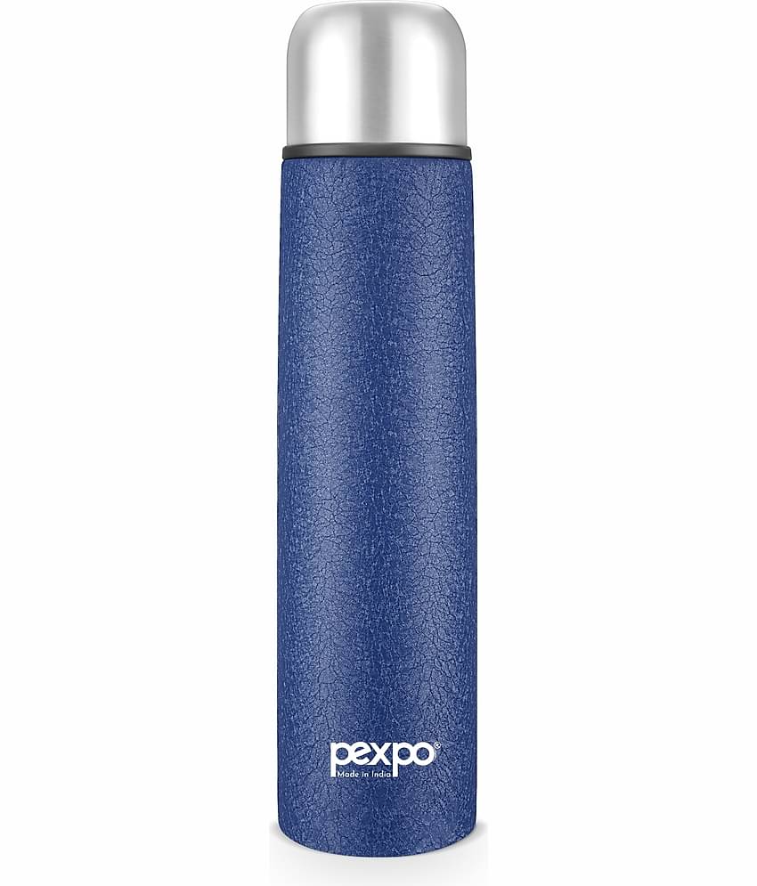 Pexpo 1000ml 18 Hrs Hot and Cold Flask, Flip Pro 1000ml Vacuum Water Bottle (Pack of 1, Blue)