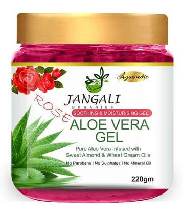 PURE Jangali ORGANICS 100% PURE Rose Aloe Vera Gel for Beautiful Skin & Hair 220GM