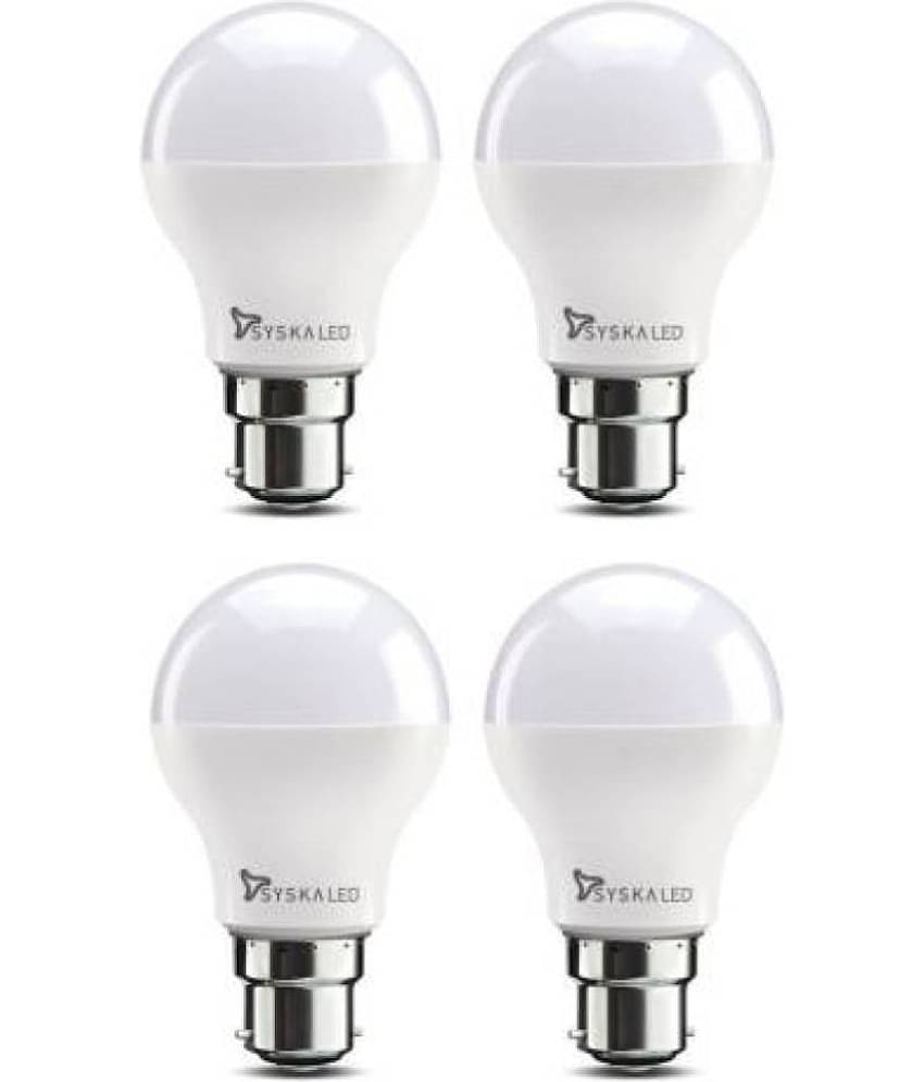 Syska 9W LED Bulbs Cool Day Light - Pack of 4