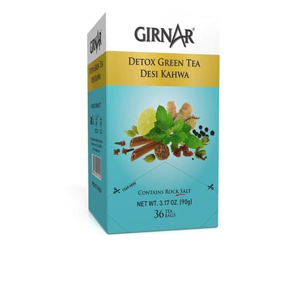 Girnar Detox Green Tea  Desi Kahwa 36 Tea Bags (Pack Of 2)