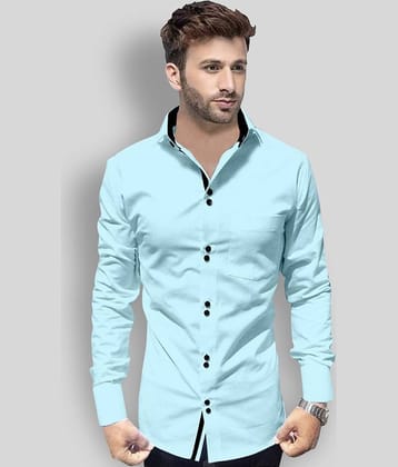 P&V - Blue Cotton Blend Regular Fit Men's Casual Shirt (Pack of 1)