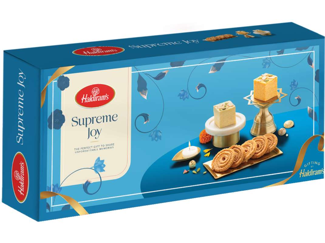 Haldiram's Supreme Joy Gift Hamper - Includes Classic Soan Papdi 250g, Orange Soan Papdi 250g & The Crispy Murukku 200g