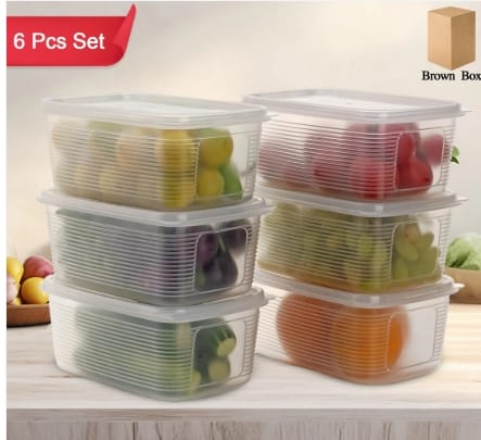 6 Pcs Multipurpose Plastic Food Storage Container Set