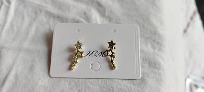Women's Gold Plated Star Design Stud Earrings with Crystal Stones | Stylish Lightweight Earrings for Girls & Women Women's Gold Plated Star Design Stud Earrings with Crystal Stones | Stylish Lightweight Earrings for Girls & Women