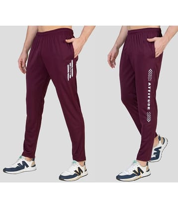 Zeffit - Maroon Lycra Men's Trackpants ( Pack of 2 )
