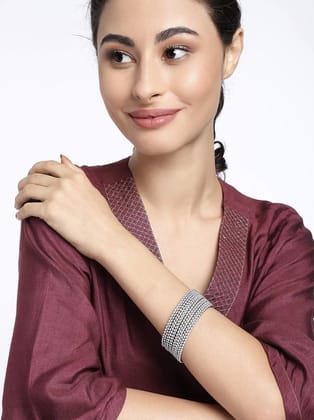 Matte Silver Oxidized Bangles Set of 12