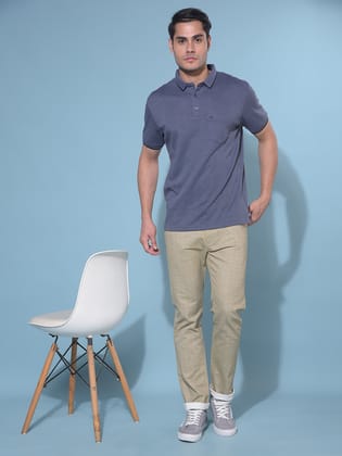 Beige Stretchable Trousers-30 / Beige