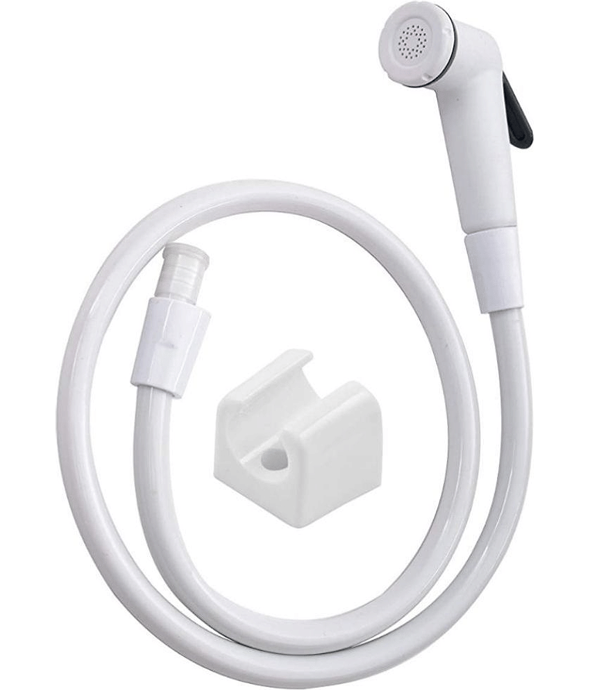 Bathfax PVC Health Faucet with 1 m Hose Pipe and Wall Hook Plastic(ABS) Health Faucet (Water Sprayer)