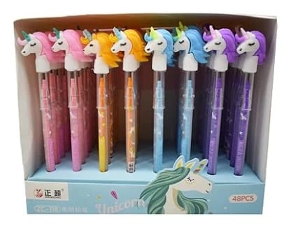 BREEPREE Unicorn Fancy Pencils Push Pencils for kids Birthday Return Gifts Party Favors Take away Gifts (Pack of 24)