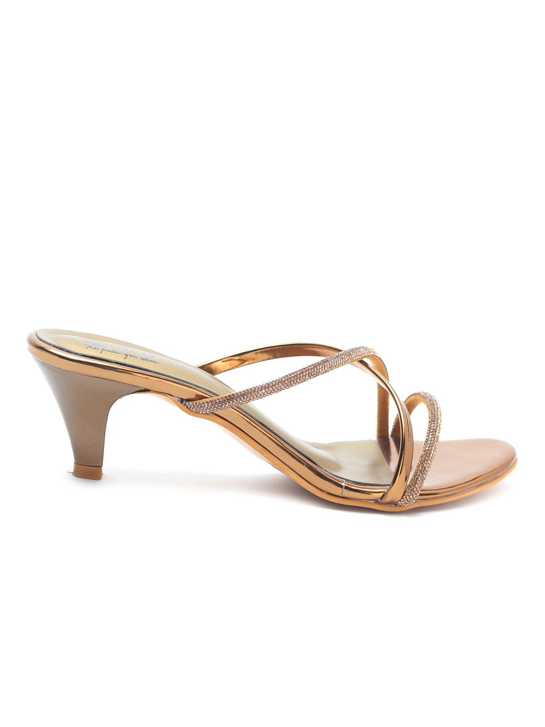 Delco Kitten Heel Evening Wear Slip On-36 / Antique