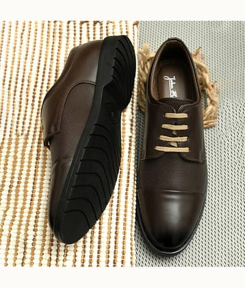 John Karsun Brown Men's Derby Formal Shoes