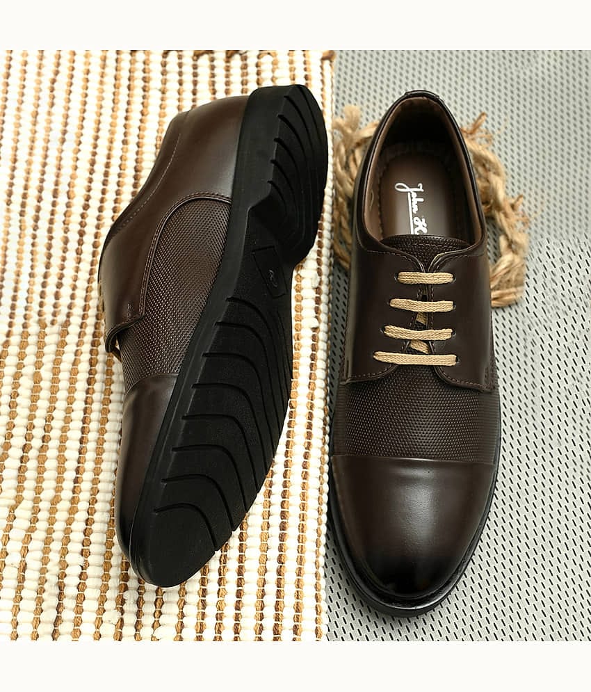 John Karsun Brown Men's Derby Formal Shoes