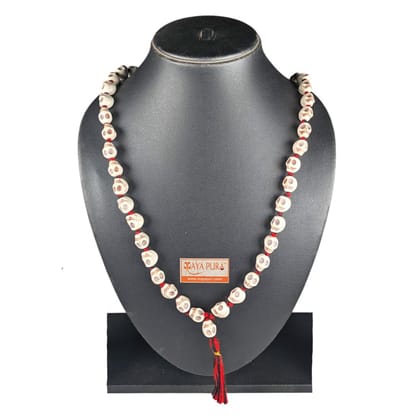 MAYAPURI Narmund Mala for Mantra Jaap, Wearing & Puja, Carved Skull 54+1 Beads Narmund Mala for Men and Women (Pack of 1)