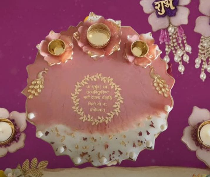Resin costmized Pooja thali