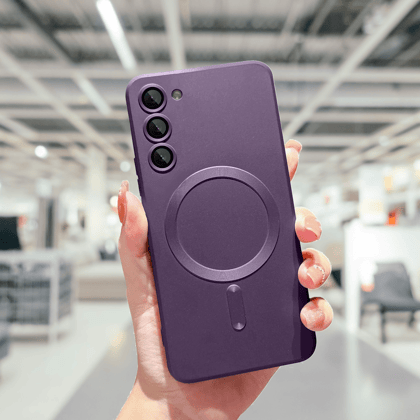 Samsung S23 Soft Matte Finish Wireless Charging Case-Deep Purple