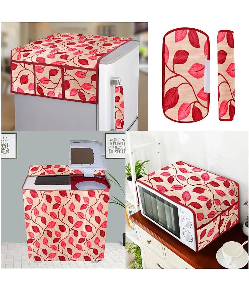 E-Retailer Polyster ( 1 Washing machine cover + 1 Fridge Top Cover + 1 Microwave Oven Cover + 1 Handle Cover)