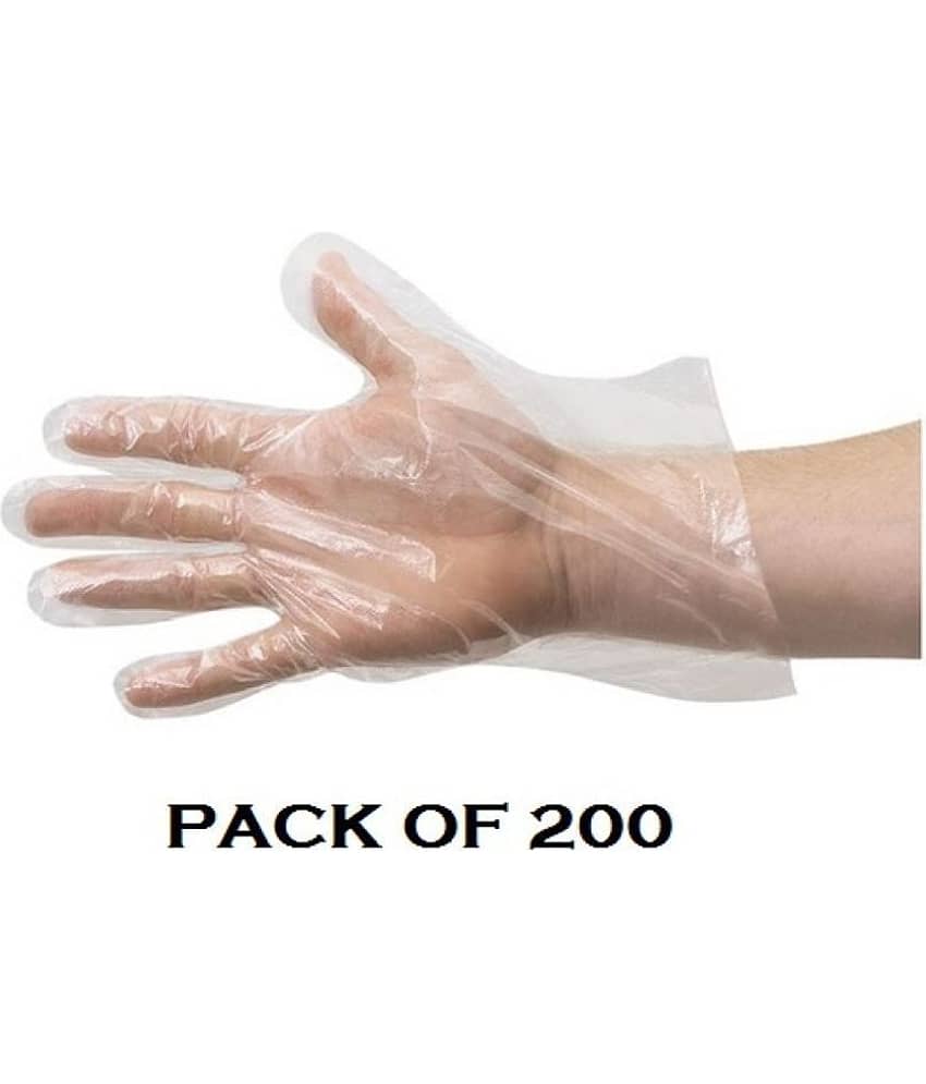 GBuzz Transparent Disposable Plastic Universal Size Cleaning Glove