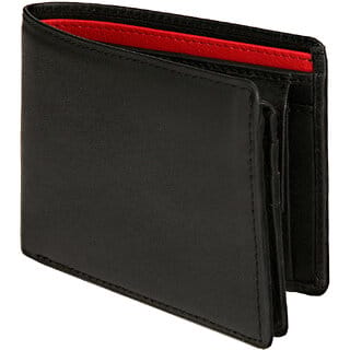 JL Collections Men's Black Genuine Leather Wallet (13 Card Slots)