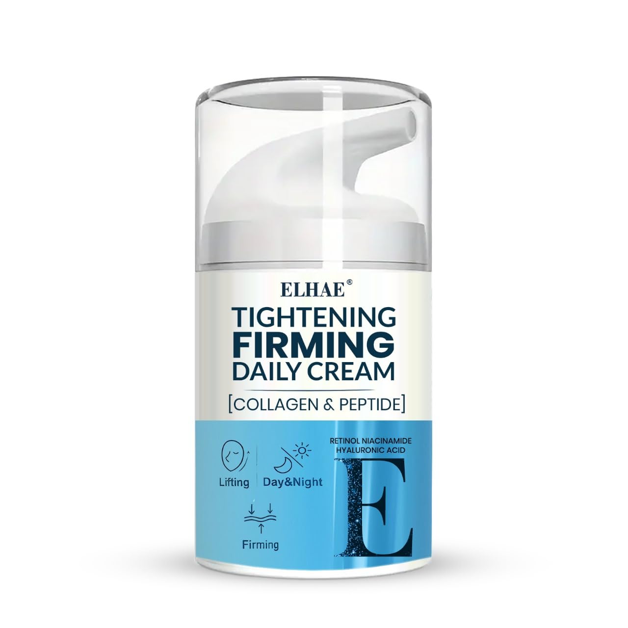 ELHAE Tightening & Firming Daily Cream with Collagen & Peptide | Anti-Aging Moisturizer for Face | Reduces Wrinkles & Fine Lines | Hydrating Day & Night Cream with Retinol, Niacinamide, and Hyaluronic Acid � 50ml