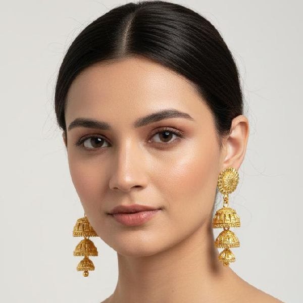 Gold Lightweight Micro Earring for Women Daily Use 1Year Warranty