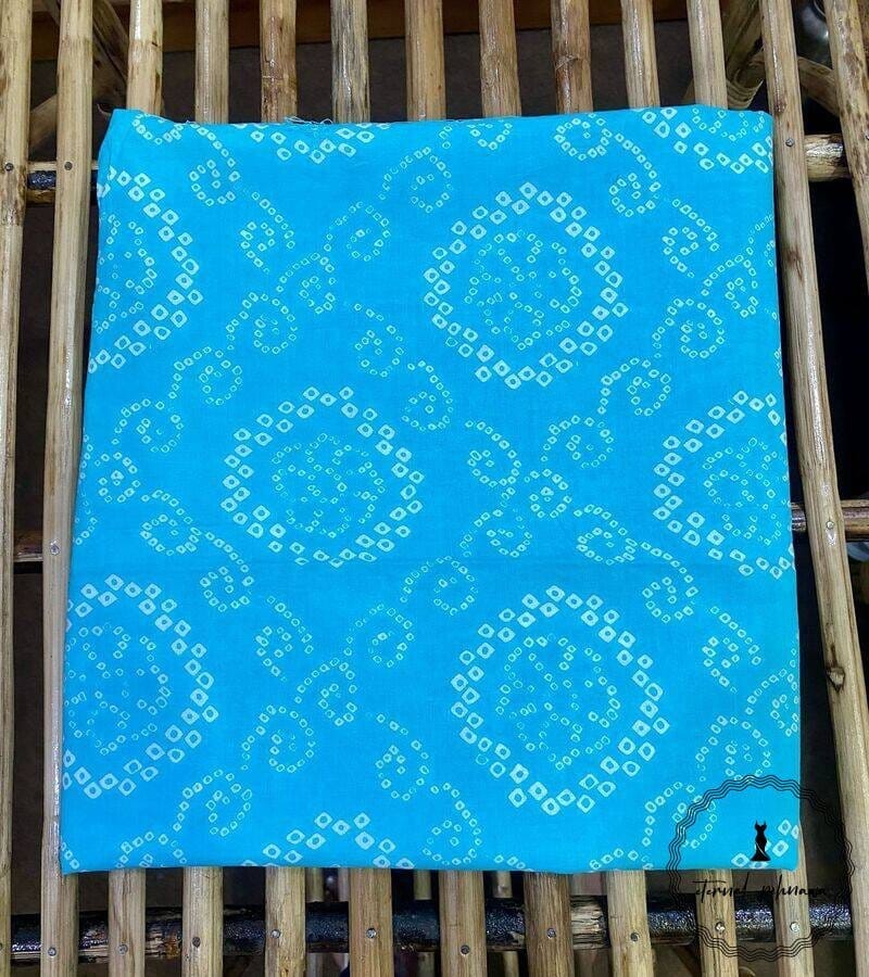 Elegant Unstitched Cotton Fabric for Kurtas-Sky Blue