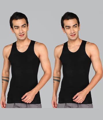 Renox Pack of 2 Cotton Tank For Men ( Black )