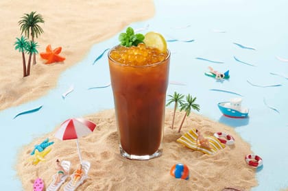 Mango Iced Tea With Popping Bobà