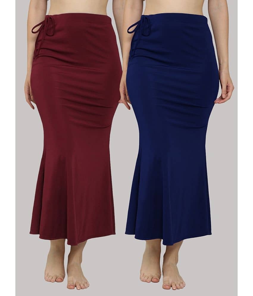 MEGASKA Multicoloured Lycra Petticoat - Pack of 2