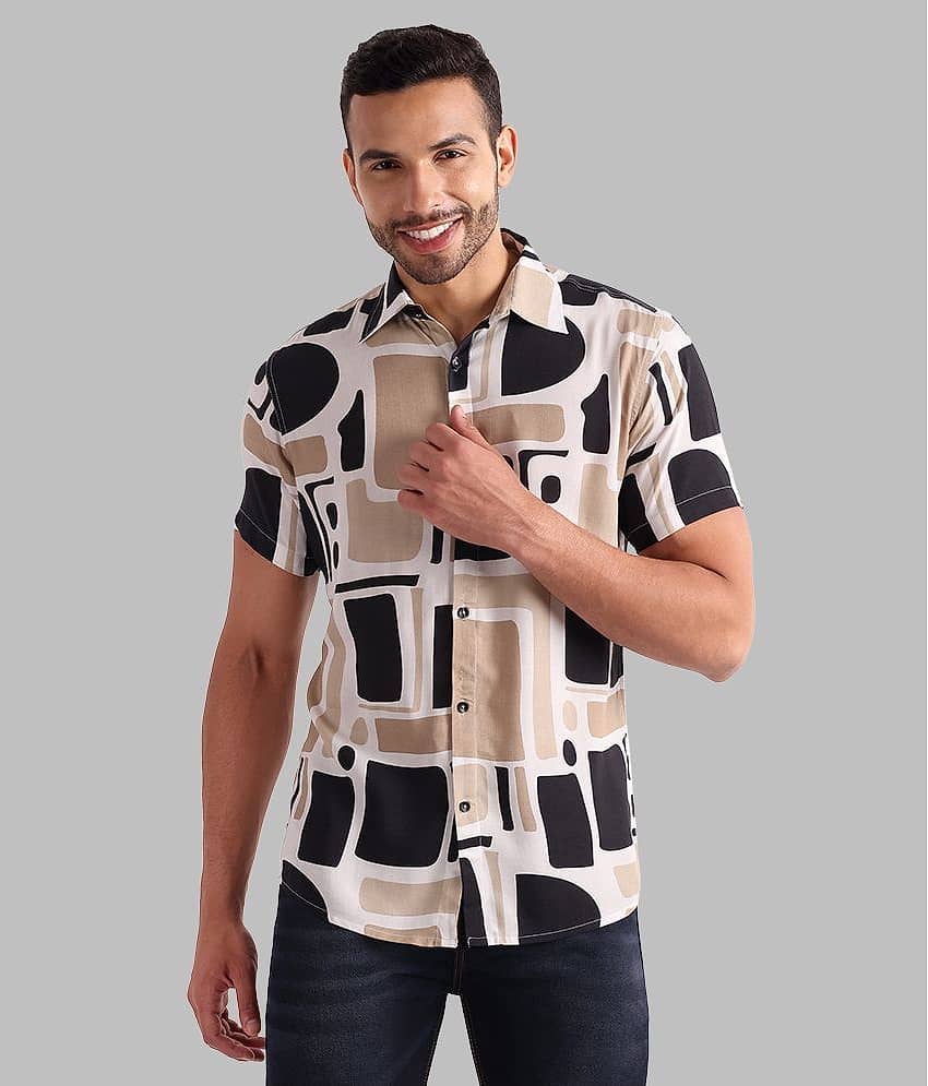 Vida Loca - Beige Rayon Slim Fit Men's Casual Shirt ( Pack of 1 )